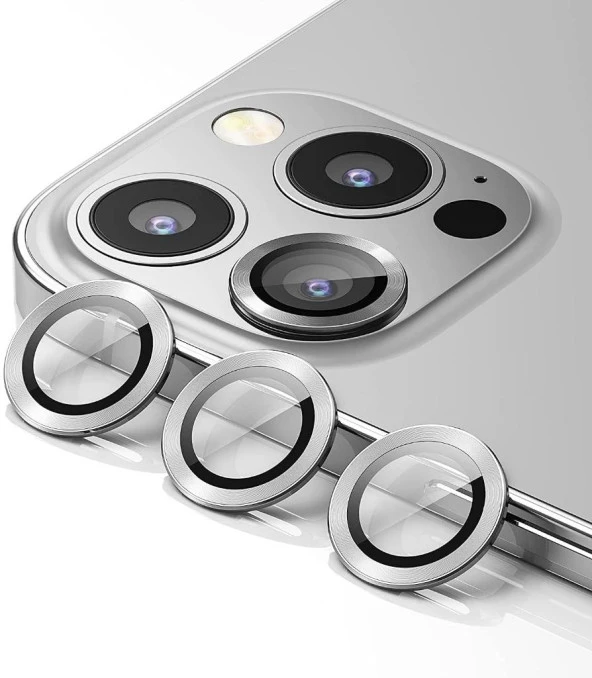 Apple iPhone 13 Pro Max Mercek Lens Kamera Koruyucu GRİ