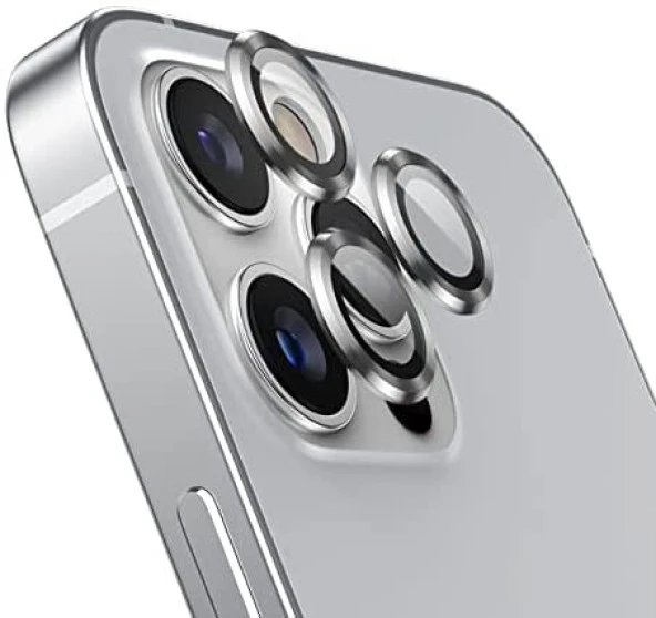 Apple iPhone 13 Pro Max Mercek Lens Kamera Koruyucu GRİ - 2