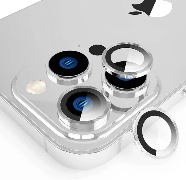 Apple iPhone 13 Pro Max Mercek Lens Kamera Koruyucu GRİ - 4