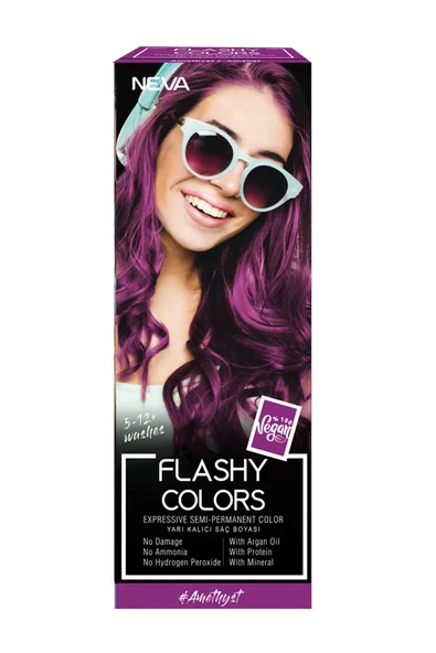 NevaFlashy Colors Yarı Kalıcı Saç Boyası Amethyst / Ametist(Mor)100 ml