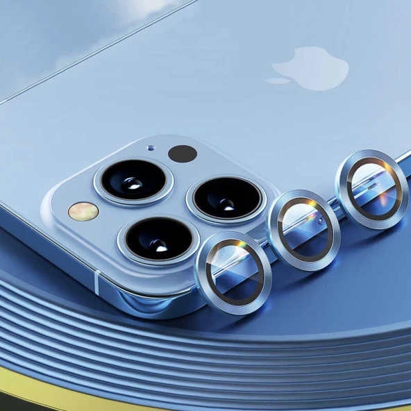 Apple iPhone 13 Pro Mercek Lens Kamera Koruyucu SİERRA MAVİ