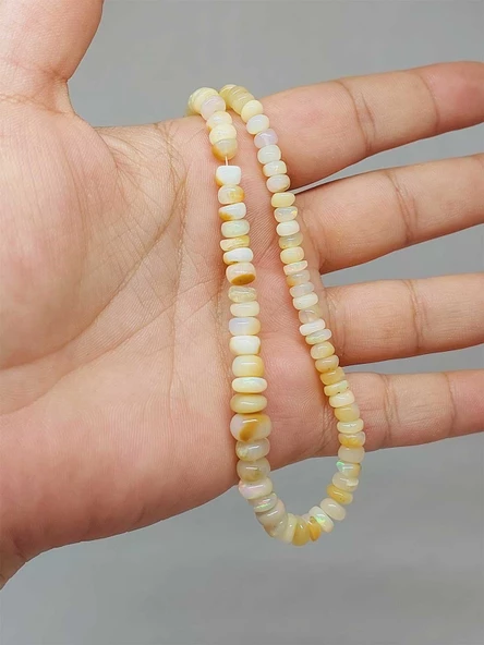 Etiyopya Opal Taşı Kolye Yansımalı Renkler 64 Karat Çelik Kapama (51260)