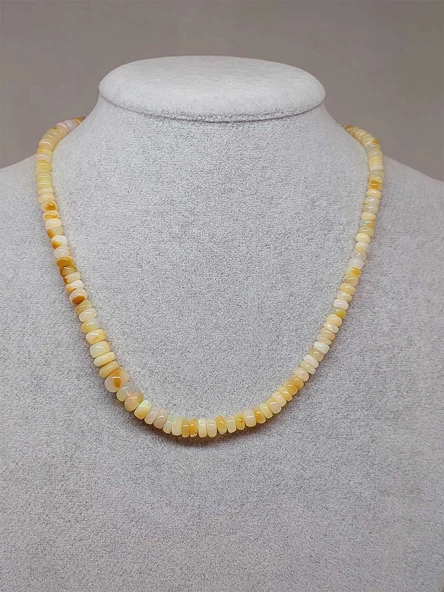 Etiyopya Opal Taşı Kolye Yansımalı Renkler 64 Karat Çelik Kapama (51260) - 3