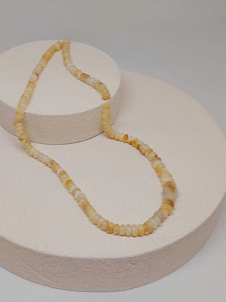 Etiyopya Opal Taşı Kolye Yansımalı Renkler 64 Karat Çelik Kapama (51260) - 6