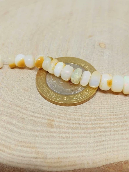 Etiyopya Opal Taşı Kolye Yansımalı Renkler 64 Karat Çelik Kapama (51260) - 4