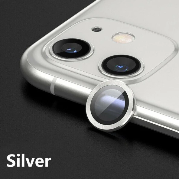 Apple iPhone 12 Mercek Lens Kamera Koruyucu SİLVER