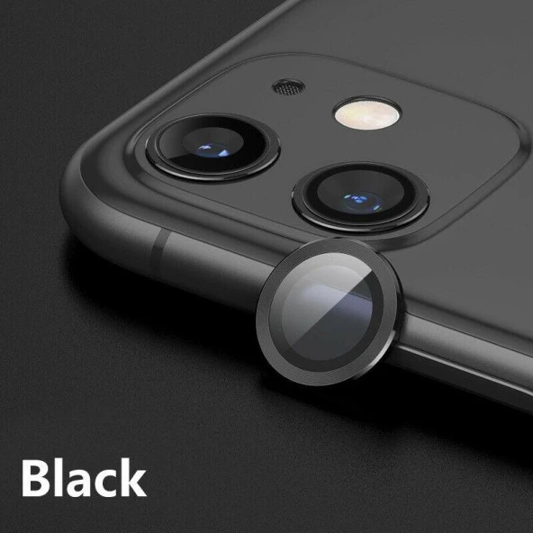 Apple iPhone 11 Mercek Lens Kamera Koruyucu SİYAH