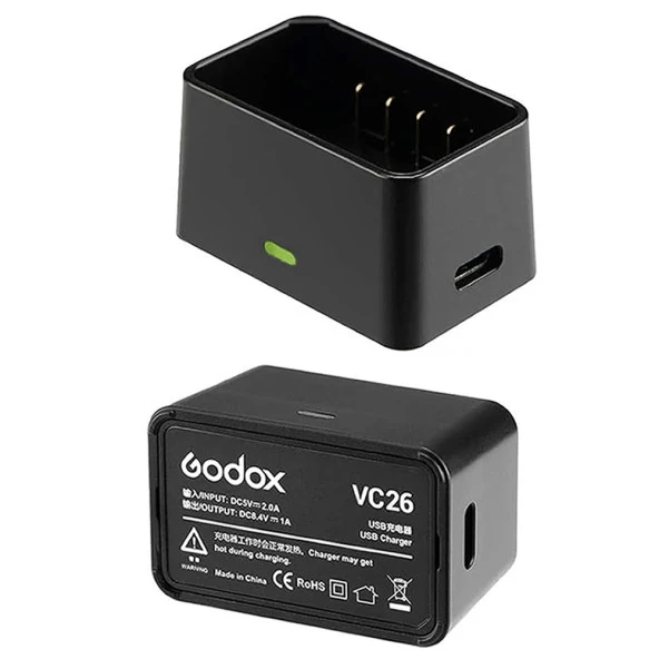 Godox VC26 USB Şarj Aleti (V1, V860III, AD100Pro, MF-R76)