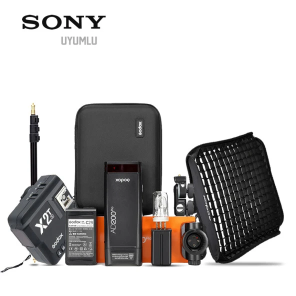 Godox AD200Pro Mobil Flaş (200W) Basic Kit 5 Boom Bundle (Sony Uyumlu)