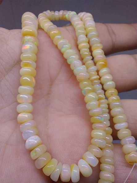 Etiyopya Opal Taşı Kolye Yansımalı Renkler 68 Karat Çelik Kapama (51262) - Resim 5