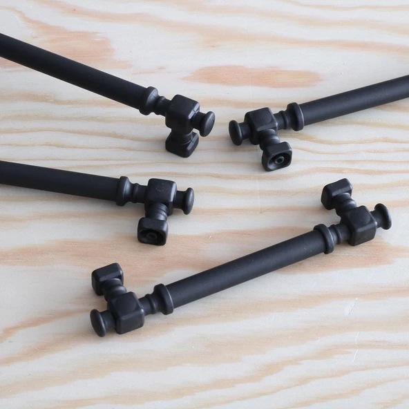 Talas Siyah Düz Metal Kulp 224 mm 22.4 cm Mobilya Mutfak Dolap Çekmece Dolabı Kapak Kulpları Kulb - 6