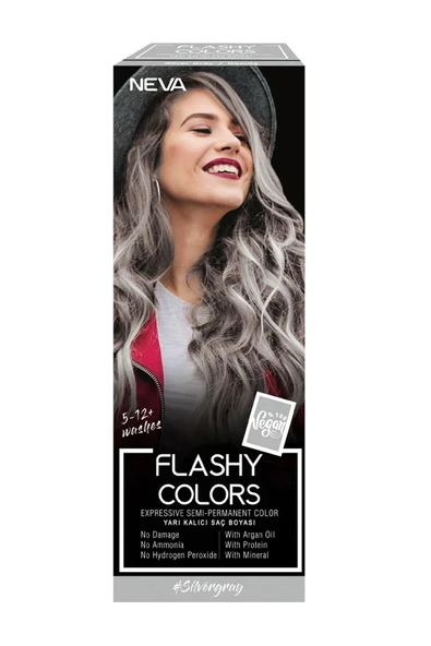 NevaFlashy Colors Yarı Kalıcı Saç Boyası Silver Gray / Gümüş 100 ml - 1