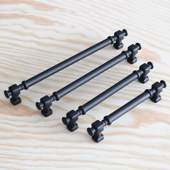 Talas Siyah Düz Metal Kulp 224 mm 22.4 cm Mobilya Mutfak Dolap Çekmece Dolabı Kapak Kulpları Kulb - 5
