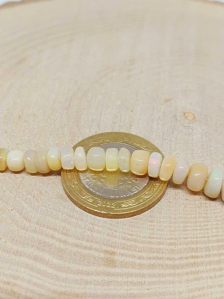 Etiyopya Opal Taşı Kolye Yansımalı Renkler 60 Karat Çelik Kapama (51264) - Resim 3