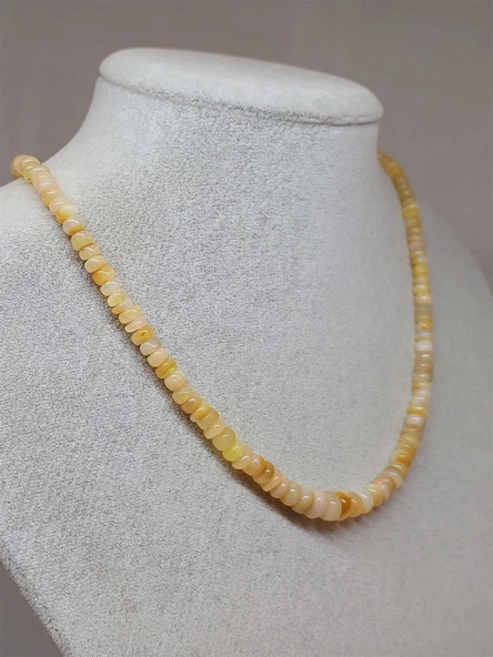 Etiyopya Opal Taşı Kolye Yansımalı Renkler 60 Karat Çelik Kapama (51264) - Resim 2