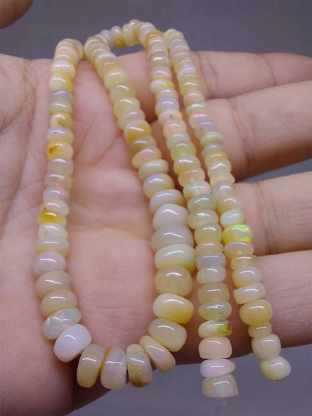 Etiyopya Opal Taşı Kolye Yansımalı Renkler 60 Karat Çelik Kapama (51264) - Resim 5