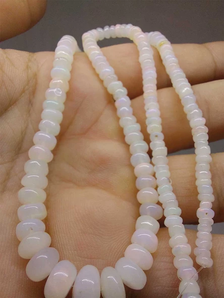 Avustralya Opal Taşı Kolye Yansımalı Renkler 47 Karat Çelik Kapama (51266) - 5