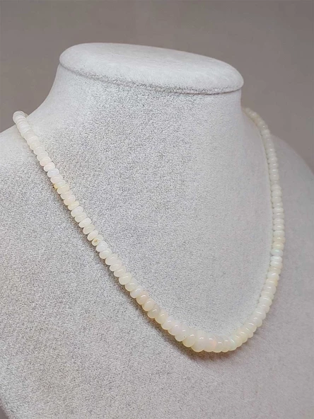 Avustralya Opal Taşı Kolye Yansımalı Renkler 47 Karat Çelik Kapama (51266) - 2