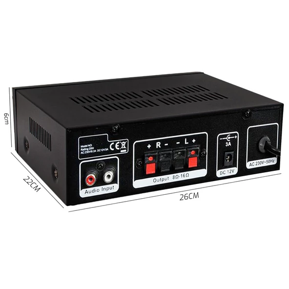 NWORK AV-100 Anfi 100 Watt 12V 220V Bluetooth Usb Sd - 2