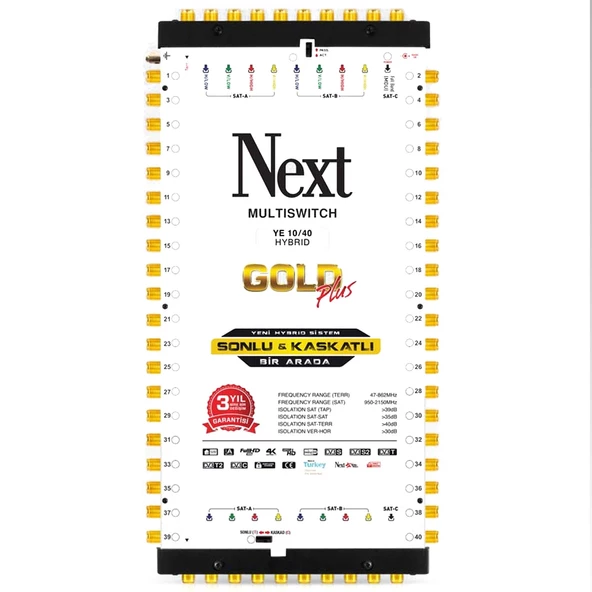 UYDU SANTRAL 10/40 SONLU KASKATLI MULTISWITCH HİBRİT (ADAPTÖR DAHİL) NEXT