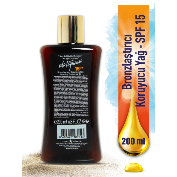 Eda Taşpınar Bronzlaştırıcı Koruyucu Yağ SPF 15 200 ml - 2