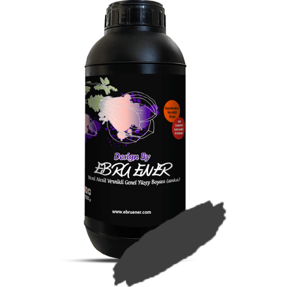Ebru Ener Anka Vernikli Genel Yüzey Boyası Antrasit 1000 gr.