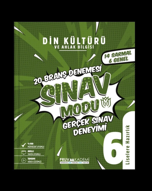 PRUVA AKADEMİ YAYINLARI 6. Sınıf Din Kültürü ve Ahlak Bilgisi Branş Denemesi