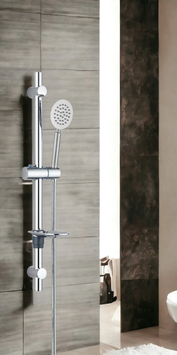 ECA Delta Banyo Bataryası + T-MAY Sardes Mat İnox Oval Borulu Hareketli Sürgülü Duş Seti Üst Takımı - 12