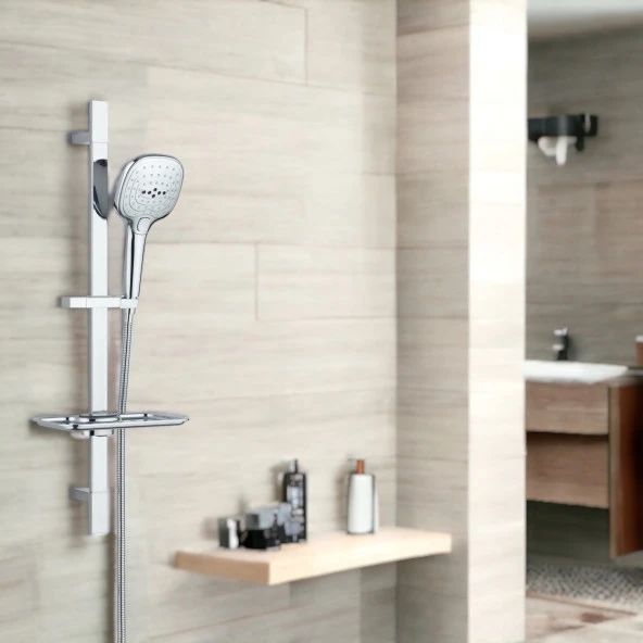 ECA Novita Banyo Bataryası + T-MAY Ayvacık Kare Borulu Hareketli Sürgülü Duş Seti Üst Takımı - Resim 4