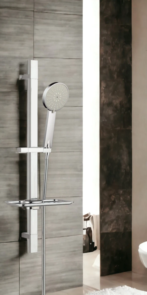 ECA Royal Banyo Bataryası + T-MAY Lidya Kare Borulu Hareketli Sürgülü Duş Seti Üst Takımı - 4