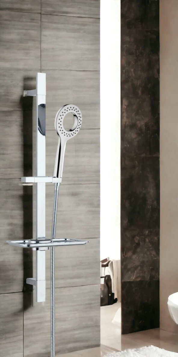 ECA Tiera Banyo Bataryası + T-MAY Kalemli Kare Borulu Hareketli Sürgülü Duş Seti Üst Takımı - 4