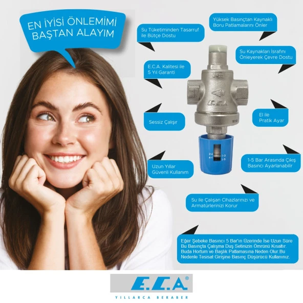 ECA Royal Banyo Bataryası + T-MAY Sardes Mat İnox Kare Borulu Hareketli Sürgülü Duş Seti Üst Takımı - 5