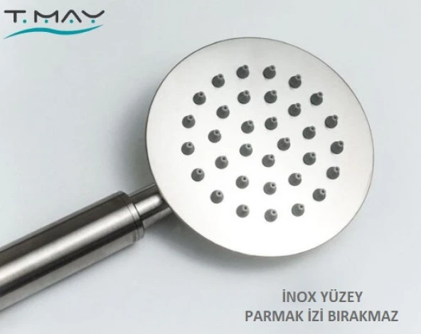 ECA Royal Banyo Bataryası + T-MAY Sardes Mat İnox Kare Borulu Hareketli Sürgülü Duş Seti Üst Takımı - 6