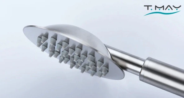 ECA Royal Banyo Bataryası + T-MAY Sardes Mat İnox Kare Borulu Hareketli Sürgülü Duş Seti Üst Takımı - 10