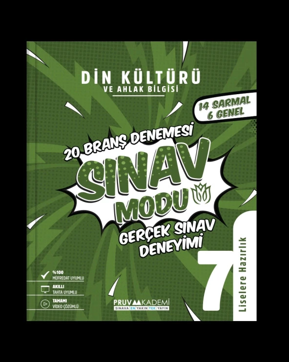 PRUVA AKADEMİ YAYINLARI 7. Sınıf Din Kültürü ve Ahlak Bilgisi Branş Denemesi