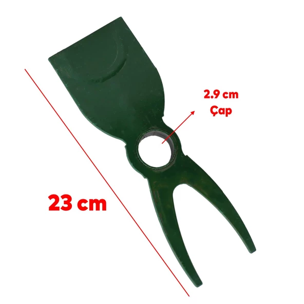 Metal Çapa Bahçe Çapası Çift Taraflı Çatallı Düz Hobi Çapa 23 cm Demir Döküm - 2