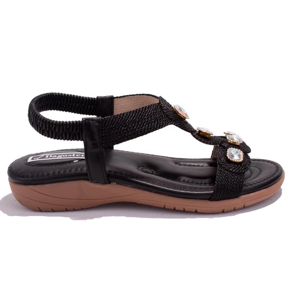 Dagoster DZA07-74136903CN Siyah Günlük Ortopedik Kadın sandalet - 2