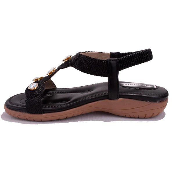 Dagoster DZA07-74172497CN Siyah Günlük Ortopedik Kadın sandalet - 3
