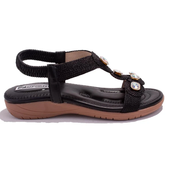 Dagoster DZA07-74172497CN Siyah Günlük Ortopedik Kadın sandalet - 2