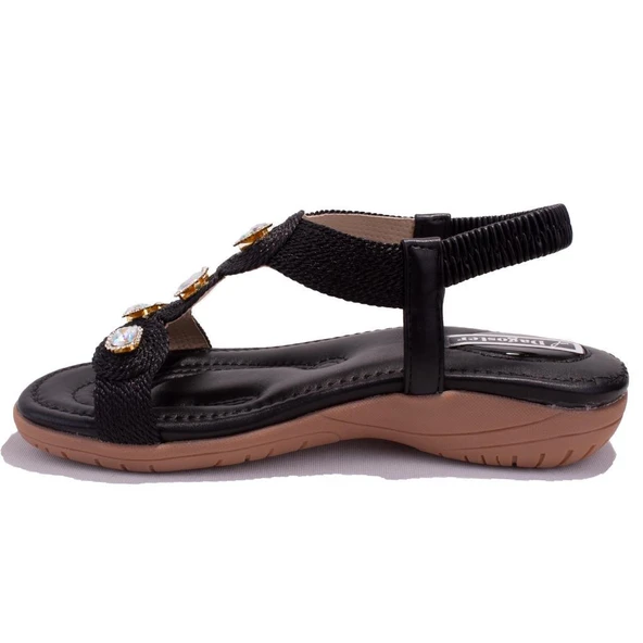 Dagoster DZA07-74136903CN Siyah Günlük Ortopedik Kadın sandalet - 3