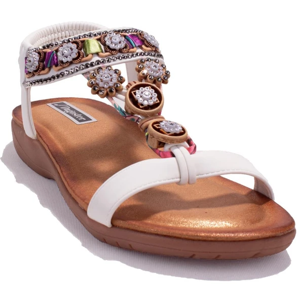 Dagoster DZA07-7416789CN Beyaz Günlük Ortopedik Kadın sandalet