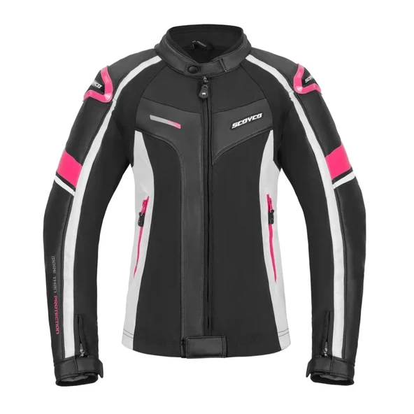 SCOYCO JK152W KADIN 4 MEVSİM MONT DERİ SİYAH-PEMBE - 2