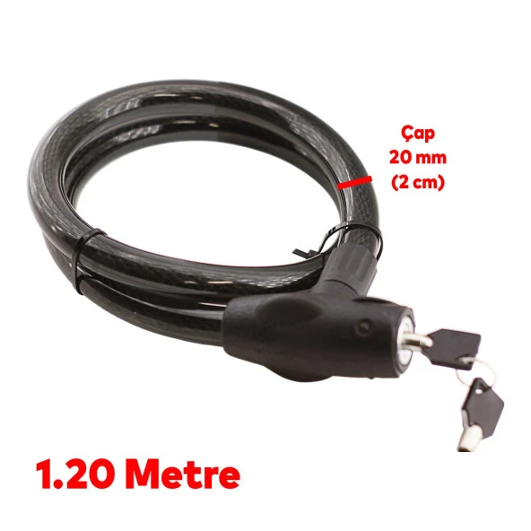 Kilit Motosiklet Kilidi Motorsiklet Bisiklet Halat Zincir Çelik Kilit Hırsız Önlem Güvenlik 120 cm - 2