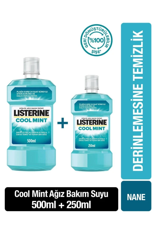 Listerine Cool Mint Ağız Bakım Suyu 500+250 ml