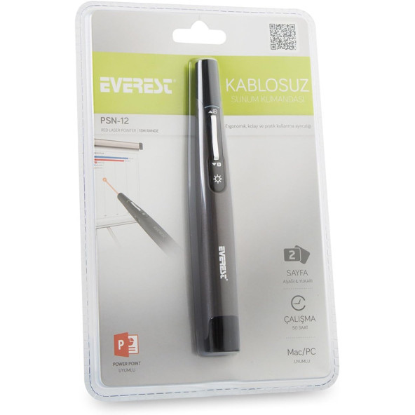 Everest Psn-12, Kablosuz Profesyonel Sunum Cihazı, Optik, Siyah - 5