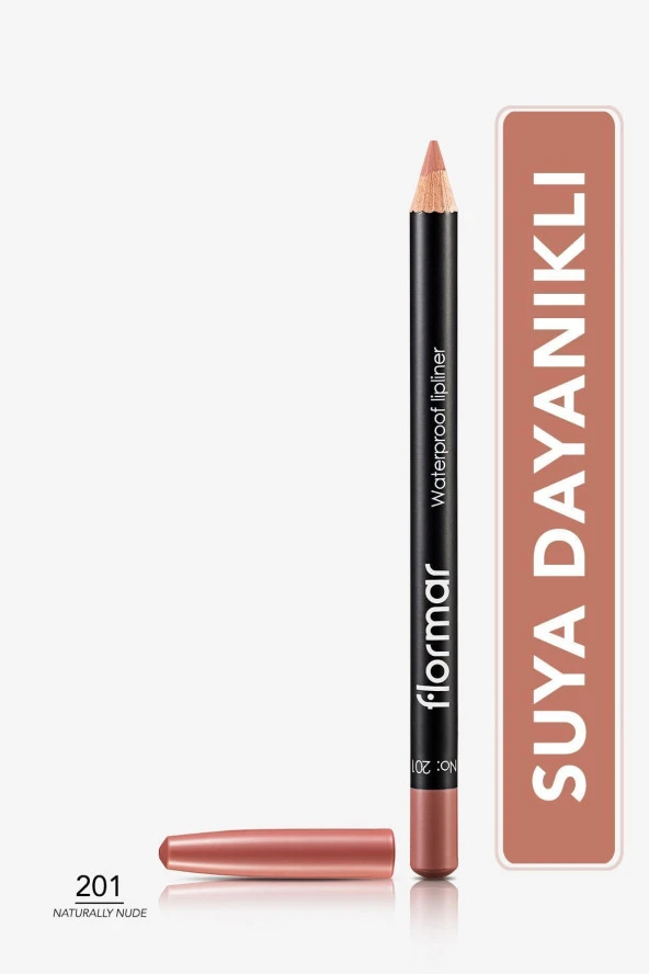 Suya Dayanıklı Dudak Kalemi - Waterproof Lipliner (Nude) - 201 NTRLLY NUDE - 8690604111015