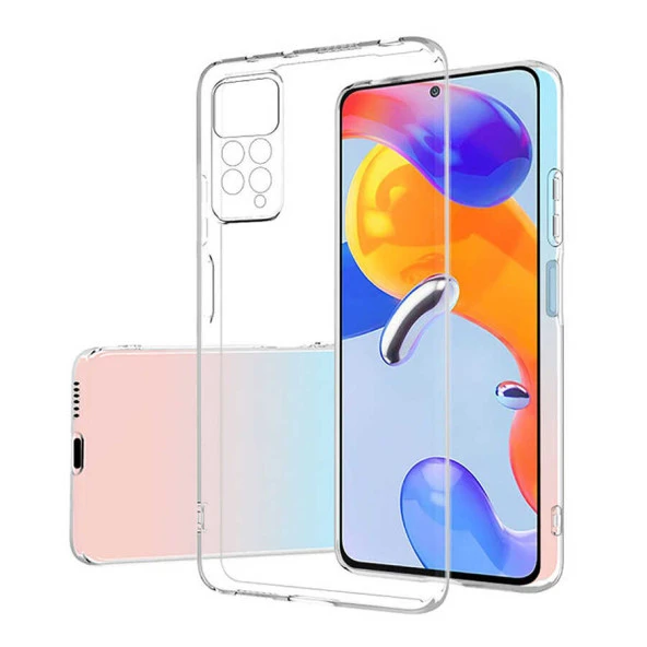 Xiaomi Redmi Note 11 Pro Kılıf Şeffaf Kamera Korumalı 3D Tıpalı