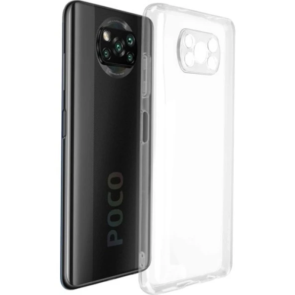 Poco X3 Pro Kılıf Şeffaf Silikon Kamera Korumalı 3D Tıpalı