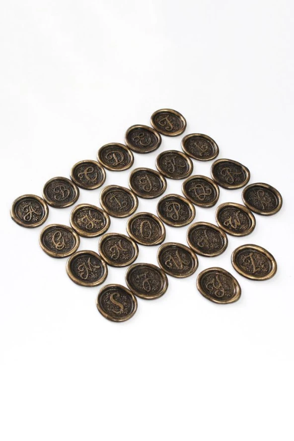 Mühürcüm Baş Harf 12 Adet 3D Hazır Kendinden Yapışkanlı Sticker Mühür RM2112 - 2
