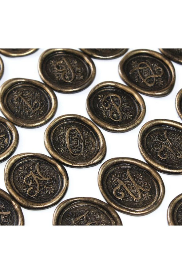 Mühürcüm Baş Harf 12 Adet 3D Hazır Kendinden Yapışkanlı Sticker Mühür RM2112 - 3